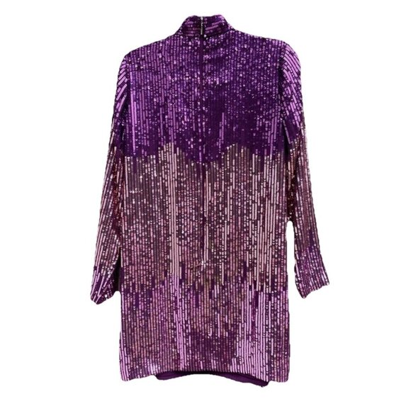 Kate Spade New York Ombre Sequin Long Sleeve Shift Mini Dress Sz 10 Party‎ Event - Picture 5 of 10